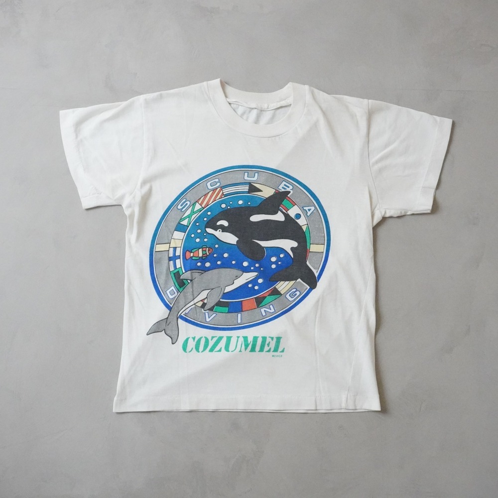 Vintage Scuba Diving Cozumel T-Shirt Extra Small 90s White Orca Dolphin Mexico